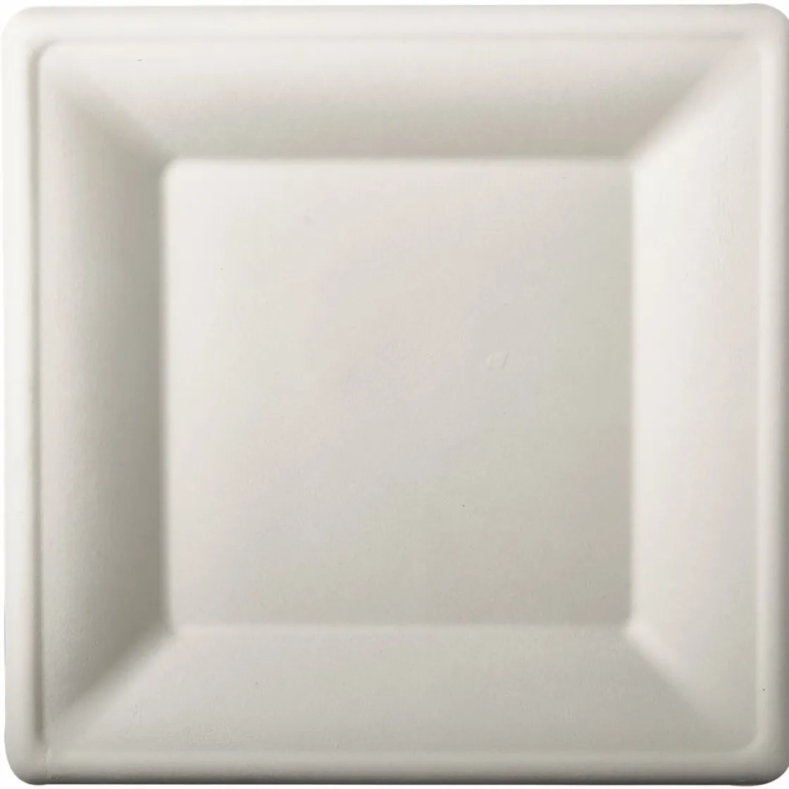 Desechables>Juego 10 Platos Cuad. Caña Azúcar 26Cm