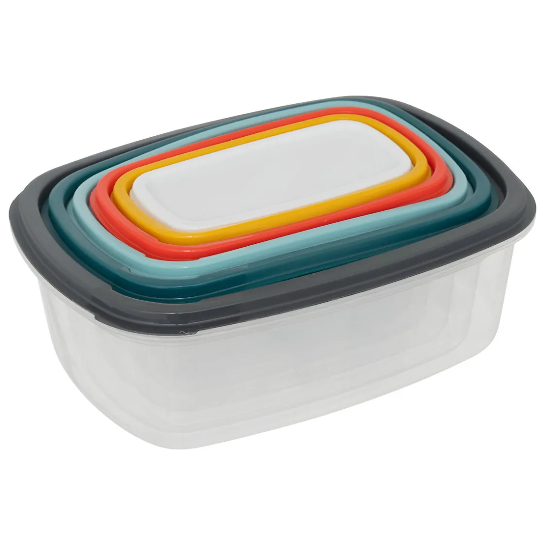 5five Tapas Y Cubiertas>Juego 6 Recipientes Rect C/Tapas Colores