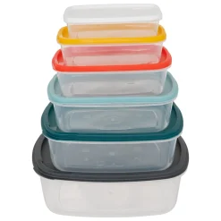 5five Tapas Y Cubiertas>Juego 6 Recipientes Rect C/Tapas Colores