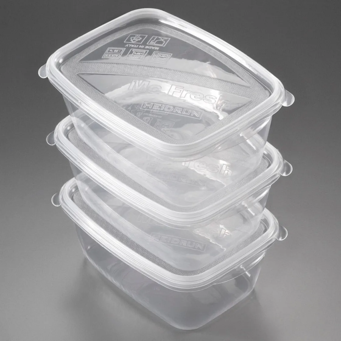 Tapas Y Cubiertas>Juego 3 Recipientes Rect. Plástico 1.2L