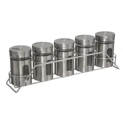 5five Cajas Y Frascos>Juego 5 Tarros Especias Acero Inoxidable