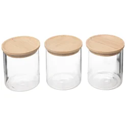 5five Cajas Y Frascos>Juego 3 tarros herméticos con tapa de madera
