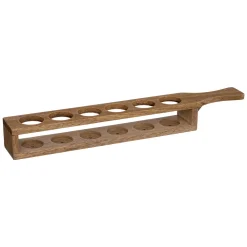 Accesorios De Bar>Juego 6 Vasos De Vidrio Con Soporte De Madera