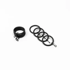 Varillas Y Accesorios>Juego De 8 Anillas D20 Negro Mate