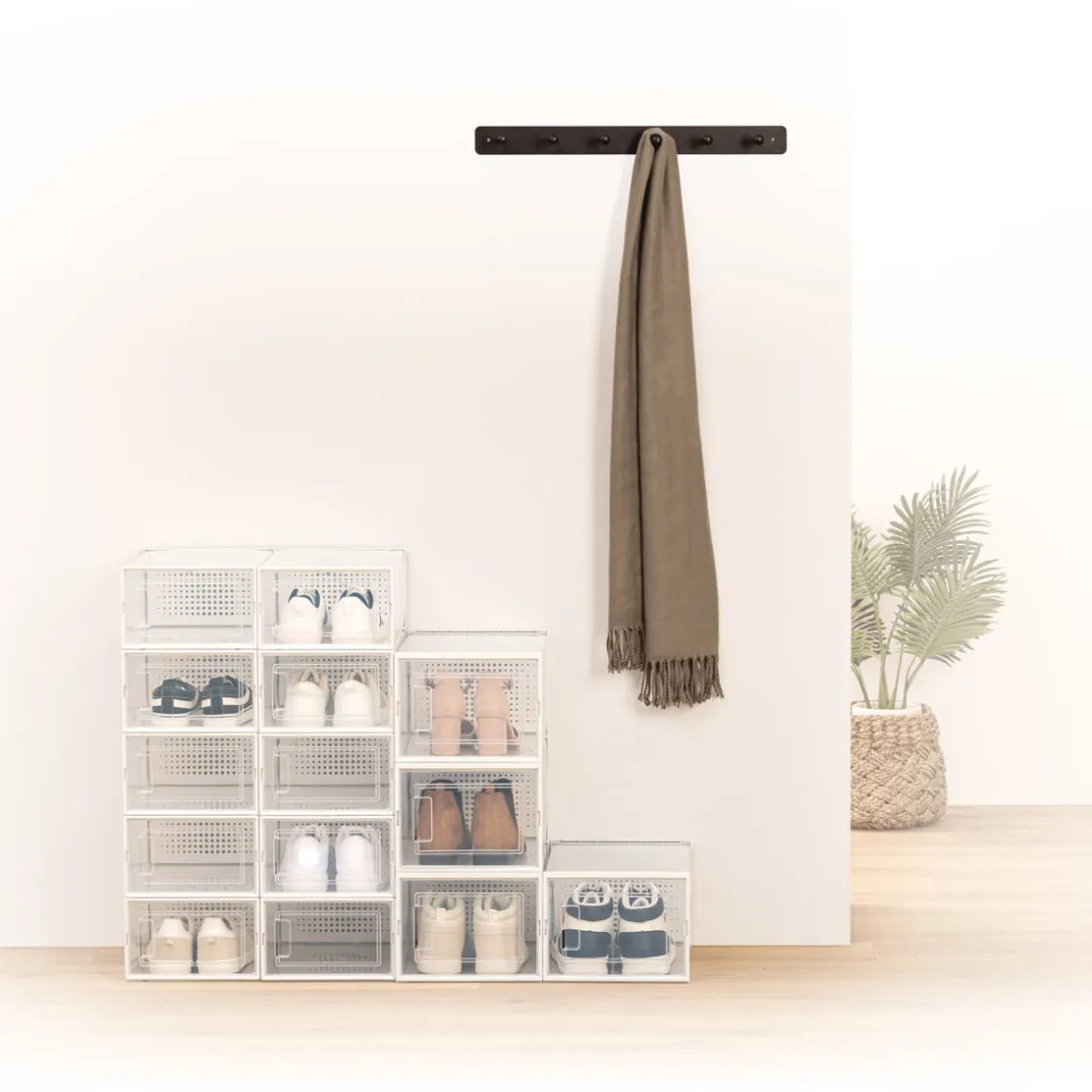Cajas De Almacenamiento Y Organizadores>Juego De 4 Cajas Apilables P/Zapatos Stack