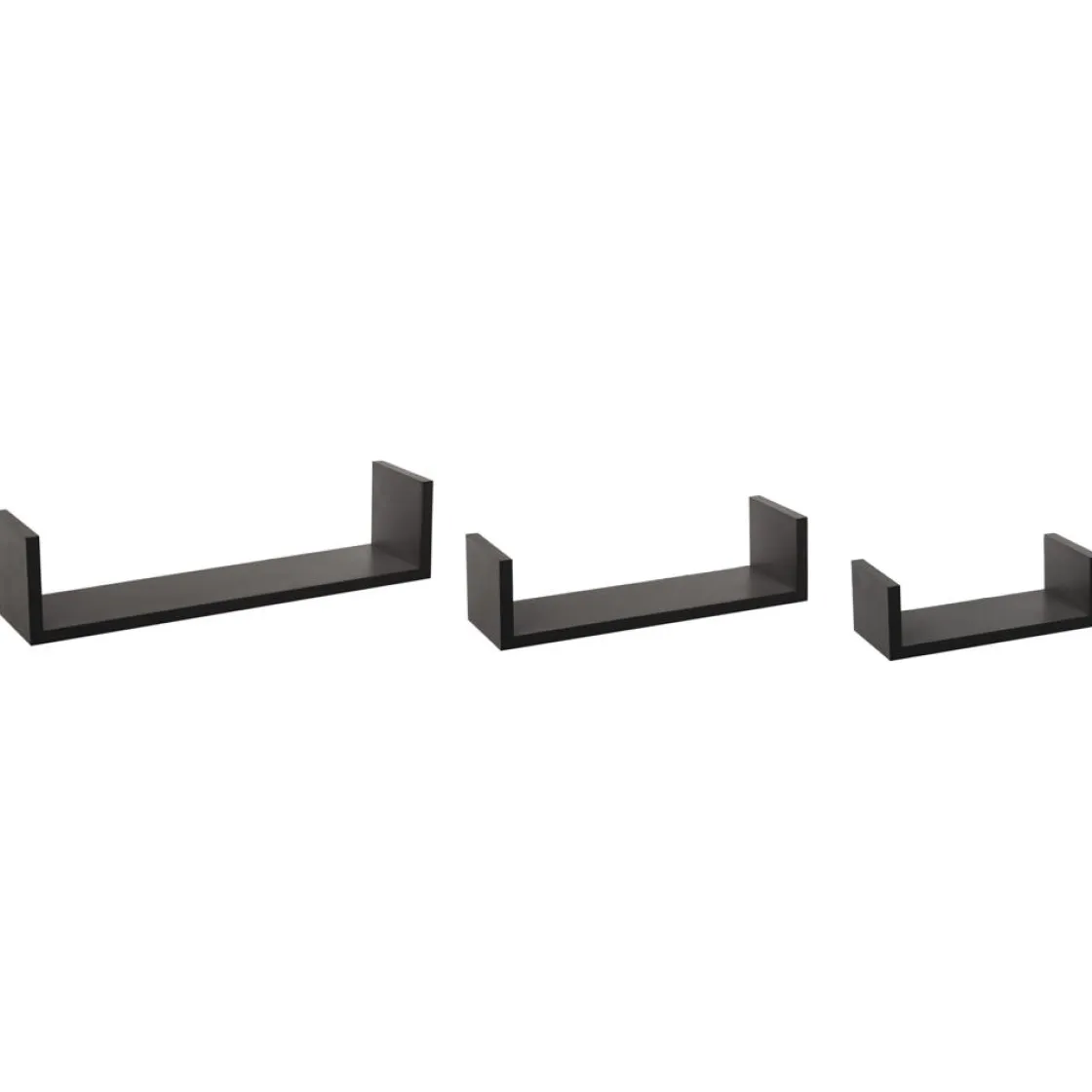 5five Armarios, Estantes Y Estanterías.>Juego De 3 Estantes Mdf Negro 22/32/42Cm