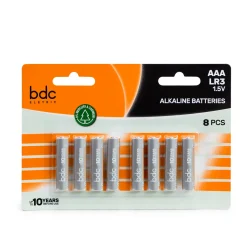 Complementos>Juego de 8 pilas alcalinas BDC LR03