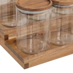 5five Cajas Y Frascos>Juego de 9 tarros de especias con soporte