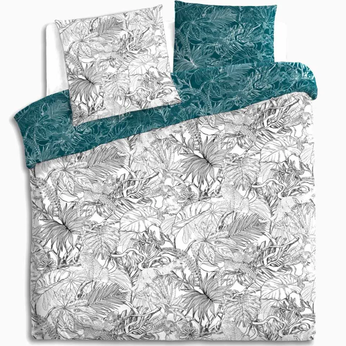 atmosphera Sábanas Y Protectores>Juego funda nórdica y 2 fundas de almohada JUNGLE