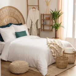 atmosphera Sábanas Y Protectores>Juego funda nórdica y 2 fundas almohada blanco