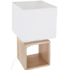 atmosphera Lámparas De Mesa>Lámpara De Madera Cuadrada 18x18x32Cm