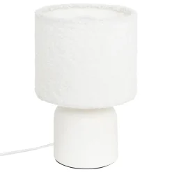 atmosphera Lámparas De Mesa|Estilo Étnico>Lámpara De Mesa Bona Con Pantalla De Piel Bouclé
