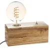 atmosphera Lámparas De Mesa|Estilo Industrial>Lámpara De Mesa De Madera 20x8.3x8.8Cm