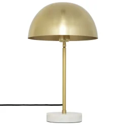 atmosphera Lámparas De Mesa>Lámpara De Mesa De Metal Dorada Con Base De Mármol