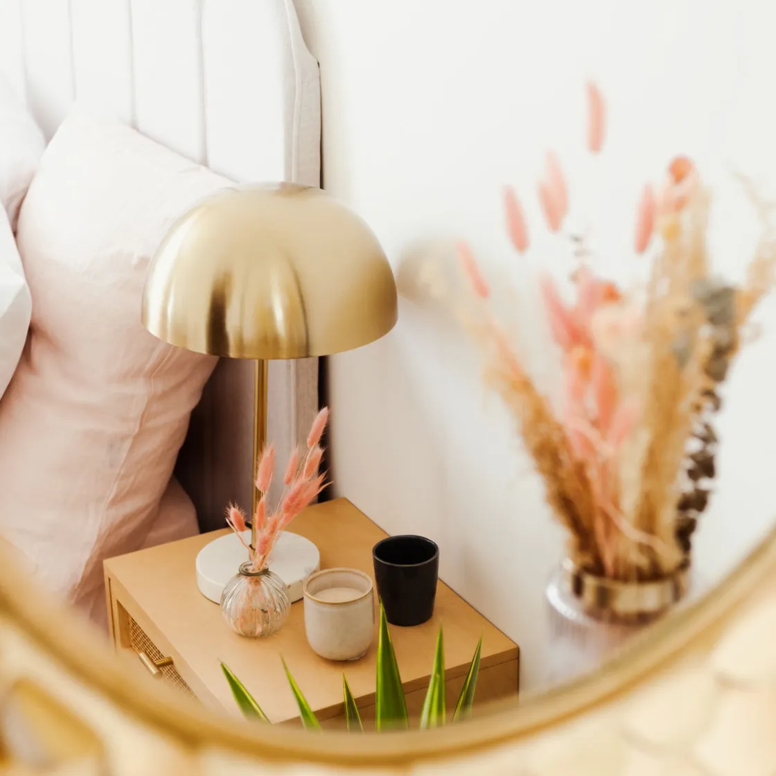 atmosphera Lámparas De Mesa>Lámpara De Mesa De Metal Dorada Con Base De Mármol