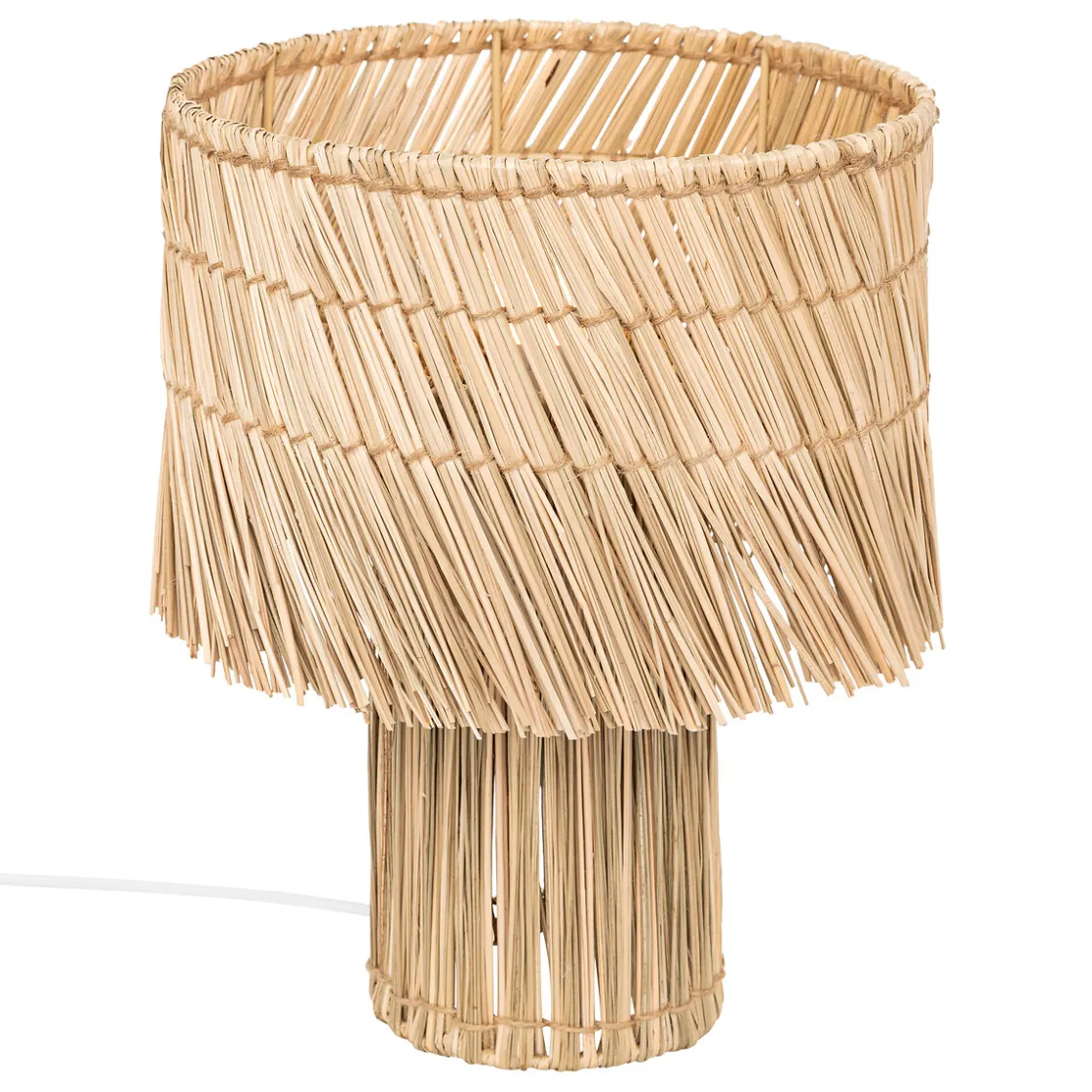 atmosphera Lámparas De Mesa|Estilo Étnico>Lámpara De Mesa De Rafia Beige Yoni
