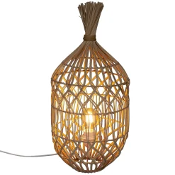 atmosphera Lámparas De Mesa>Lámpara De Mesa De Ratán Beige 55cm