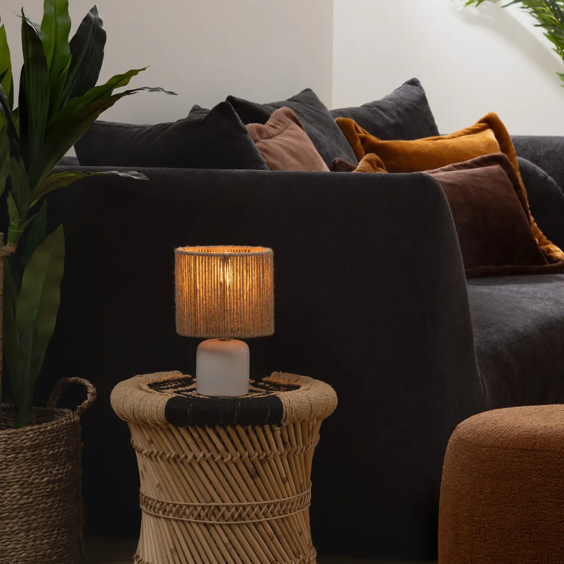 atmosphera Lámparas De Mesa|Estilo Étnico>Lámpara De Mesa Koby De Cerámica Blanca