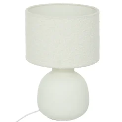atmosphera Lámparas De Mesa|Estilo Étnico>Lámpara De Mesa Lali Con Pantalla De Piel Bouclé