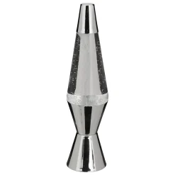 atmosphera Lámparas De Mesa>Lámpara de mesa LAVA plateada 36,5x9cm