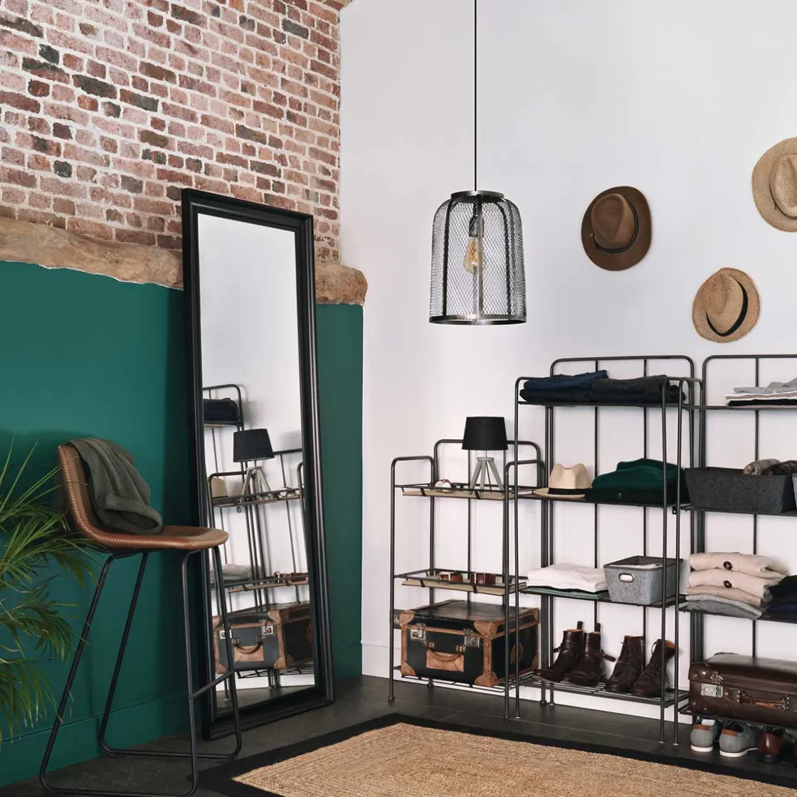 atmosphera Lámparas De Mesa>Lámpara De Mesa Negra Trípode De Madera Pino