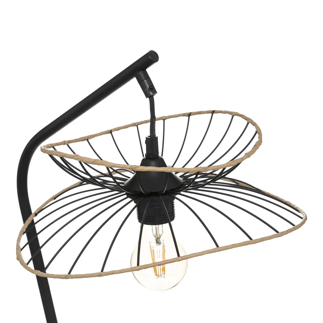 atmosphera Lámparas De Mesa>Lámpara De Mesa Negro Metal 50cm Alara