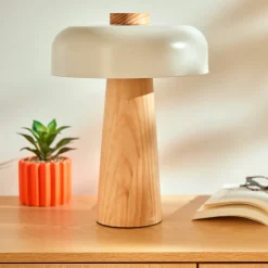 atmosphera Lámparas De Mesa>Lámpara de mesa POLA BLANCO de metal 36x27cm