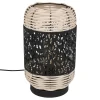 atmosphera Lámparas De Mesa>Lámpara De Mesa Ratán Y Metal 18x30Cm