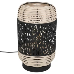 atmosphera Lámparas De Mesa>Lámpara De Mesa Ratán Y Metal 18x30Cm