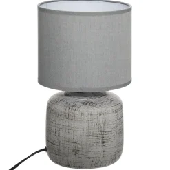 atmosphera Lámparas De Mesa>Lámpara De Mesa Salta Gris 26.5Cm