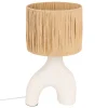 atmosphera Lámparas De Mesa|Estilo Étnico>Lámpara de mesa TANIA de cerámica y rafia