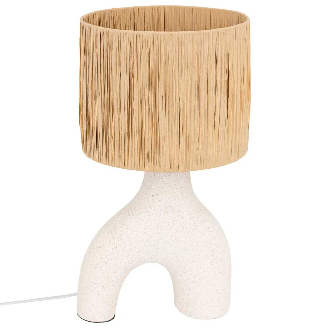 atmosphera Lámparas De Mesa|Estilo Étnico>Lámpara de mesa TANIA de cerámica y rafia