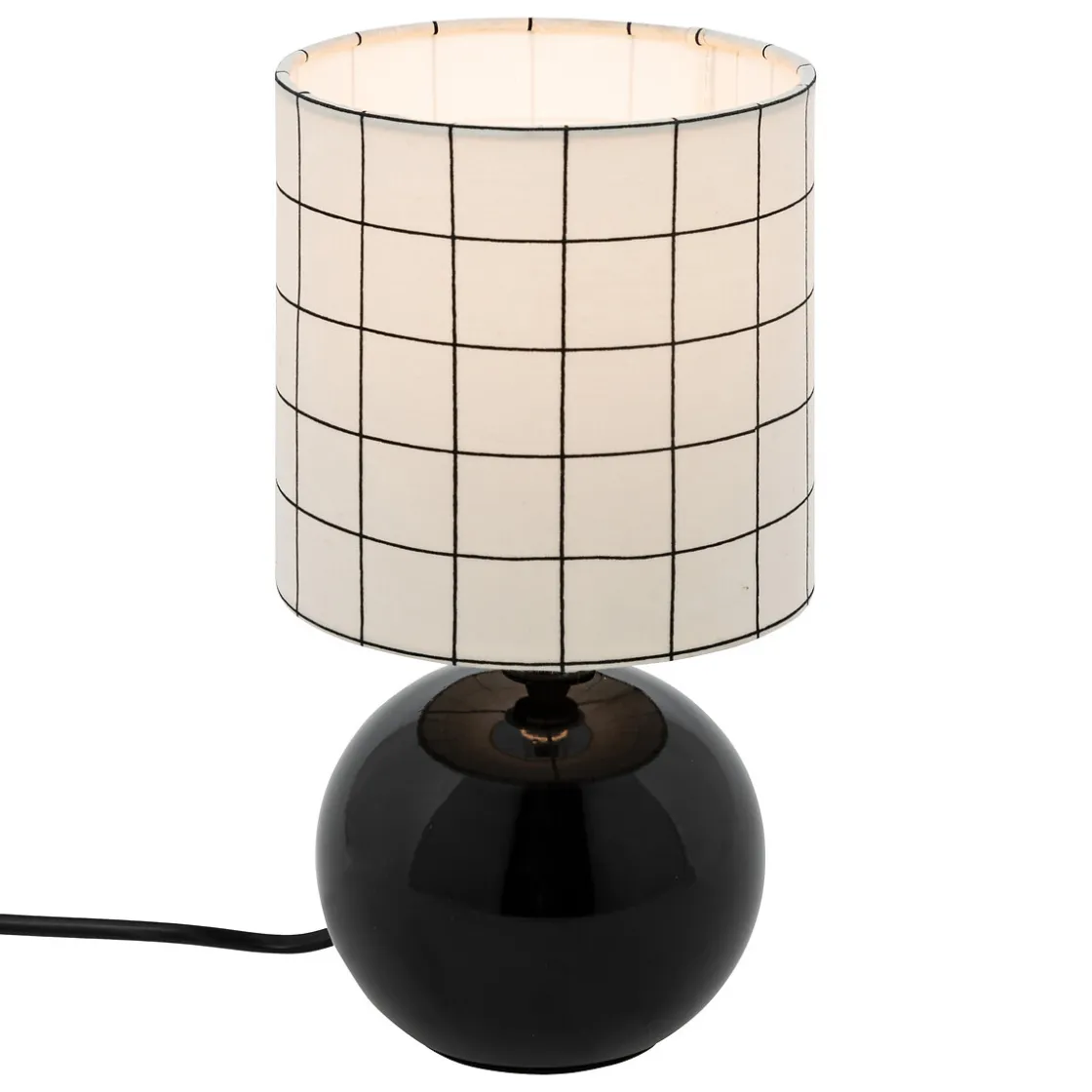 atmosphera Lámparas De Mesa>Lámpara de mesa TIMEO bola negra y blanca cerámica