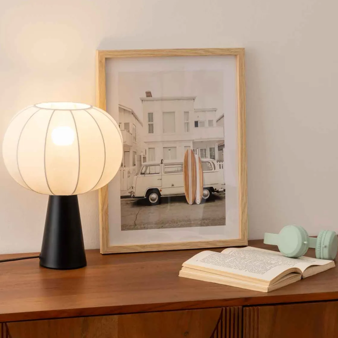 atmosphera Lámparas De Mesa>Lámpara de mesa TOBIE negra 33cm