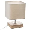 atmosphera Lámparas De Mesa>Lámpara de mesa TOXEY marfil de madera de pino