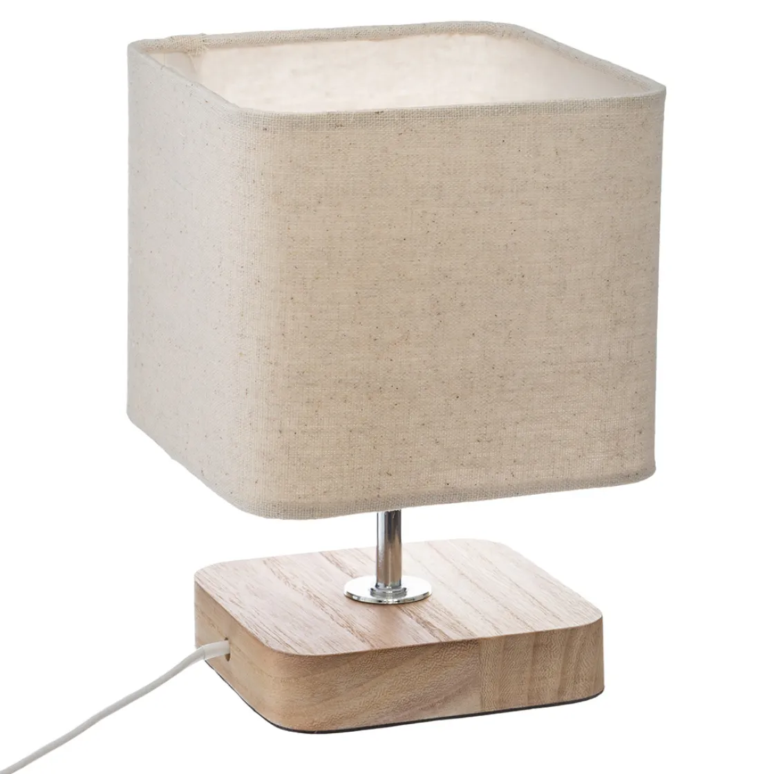 atmosphera Lámparas De Mesa>Lámpara de mesa TOXEY marfil de madera de pino