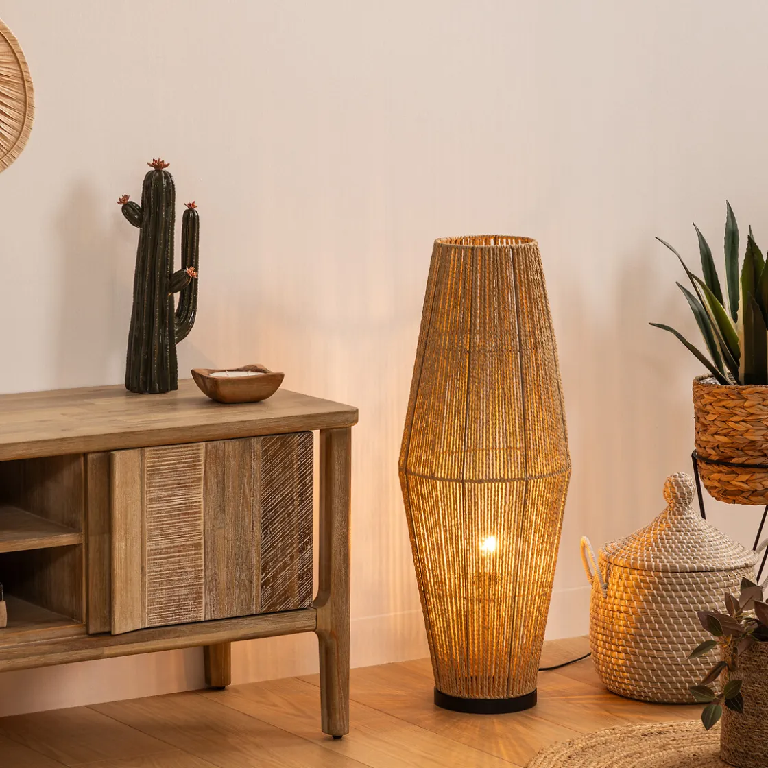 atmosphera Lámparas De Pie>Lámpara De Pie Aissa Beige De Mdf 83Cm