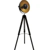 atmosphera Lámparas De Pie>Lámpara De Pie Lathi Negra Y Dorada 156.5x65x57Cm