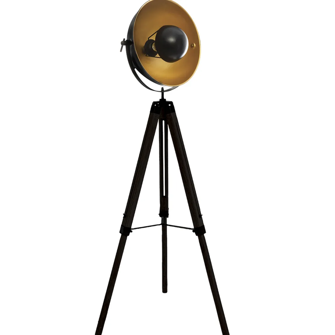 atmosphera Lámparas De Pie>Lámpara De Pie Lathi Negra Y Dorada 156.5x65x57Cm