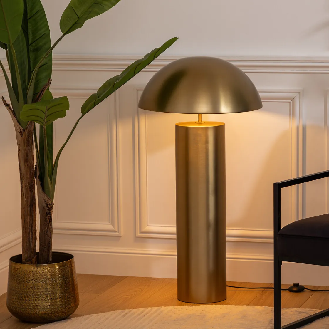 atmosphera Lámparas De Pie|Estilo Contemporaneo>Lámpara de pie ULYSSE dorada de metal 97cm
