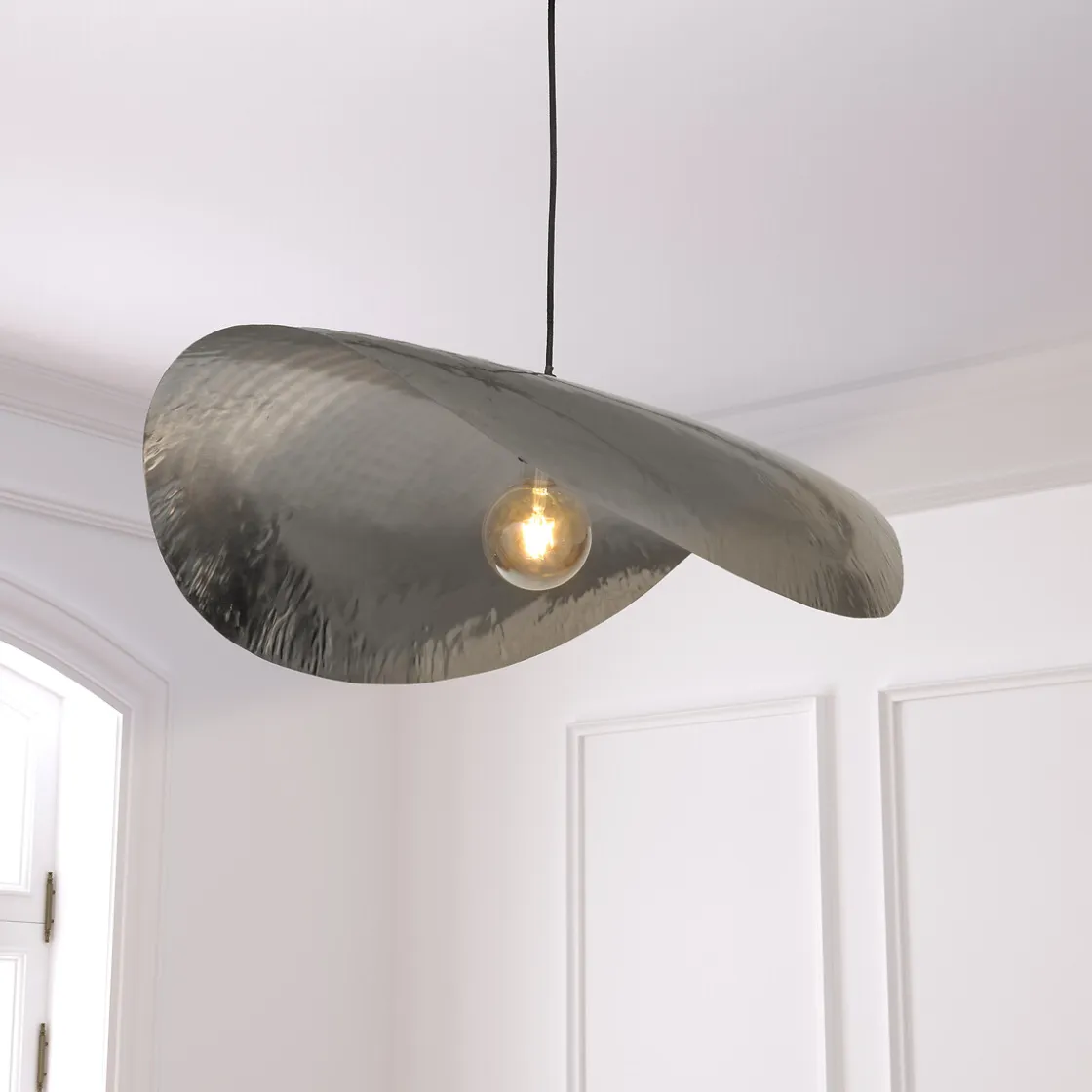atmosphera Lámparas De Techo>Lámpara de techo ARLO plateado de metal 128cm