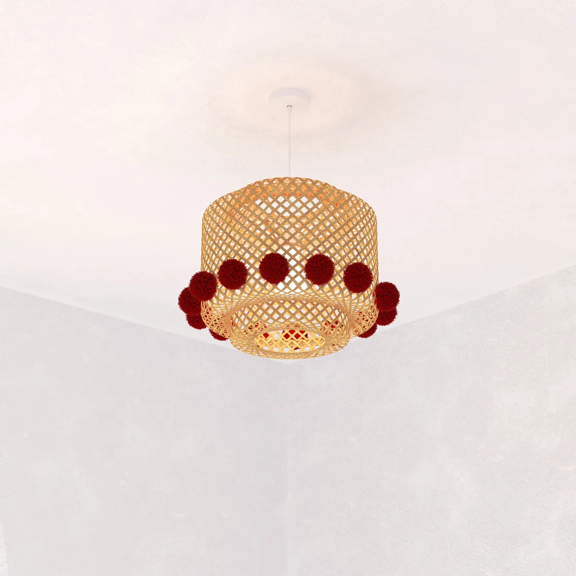 atmosphera4kids Iluminación>Lámpara De Techo Liby Con Pompones 28cm