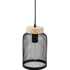 atmosphera Lámparas De Techo>Lámpara Techo Zely Metal Madera 15x24Cm