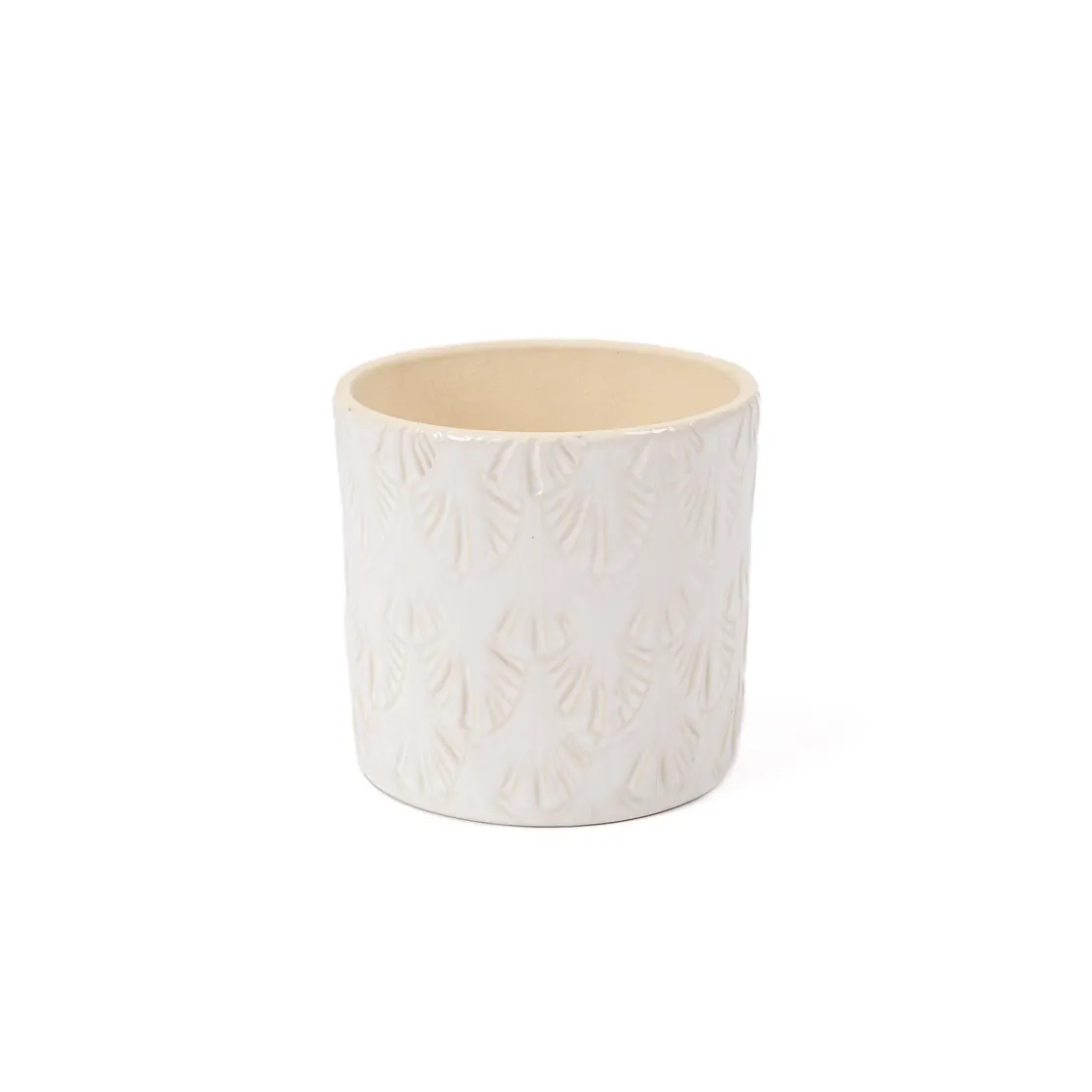Jarrones Y Vasos>Maceta Cerámica Blanca 11x10Cm