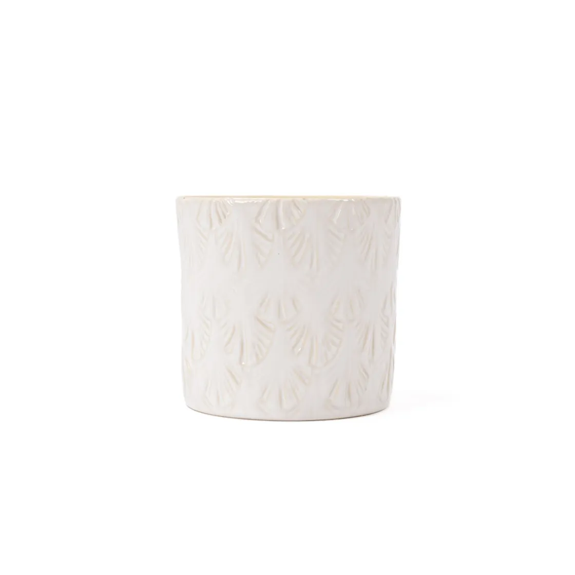 Jarrones Y Vasos>Maceta Cerámica Blanca 11x10Cm