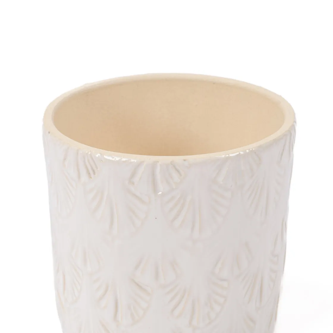 Jarrones Y Vasos>Maceta Cerámica Blanca 11x10Cm