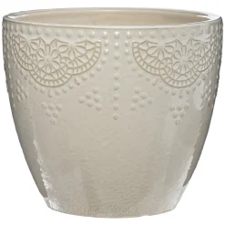atmosphera Jarrones Y Vasos|Estilo Étnico>Maceta Cerámica Decorada Tam.1/3 20x18Cm