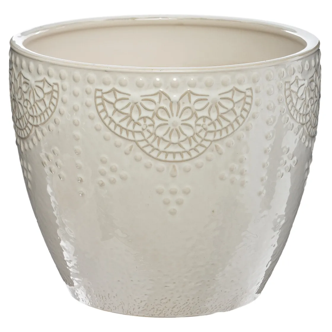 atmosphera Jarrones Y Vasos|Estilo Étnico>Maceta Cerámica Decorado Tam.3/3 30x25Cm