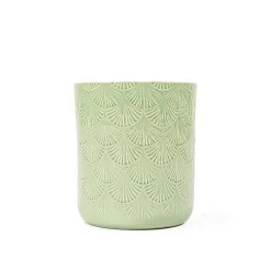 Jarrones Y Vasos>Maceta Cerámica Hojas Verdes 15x17.5Cm