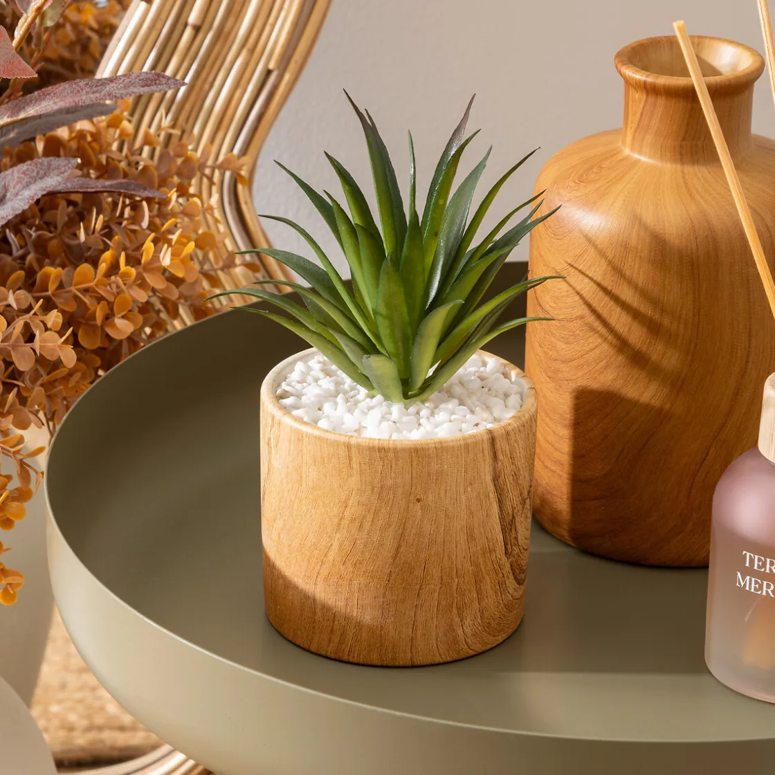 atmosphera Plantas Y Flores Artificiales|Estilo Rústico>Maceta con planta artificial SOA de cerámica